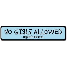 No Girls Allowed Sign, Personalized Boy Name Room Sign, Custom Sign ENSA1002077   311745540578